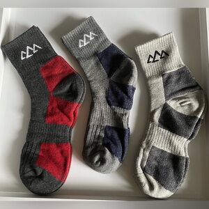 Men’s 3 Pair’s Hiking Full Cushioned Walking Athletic Quarter Crew Socks 🧦 NWOT